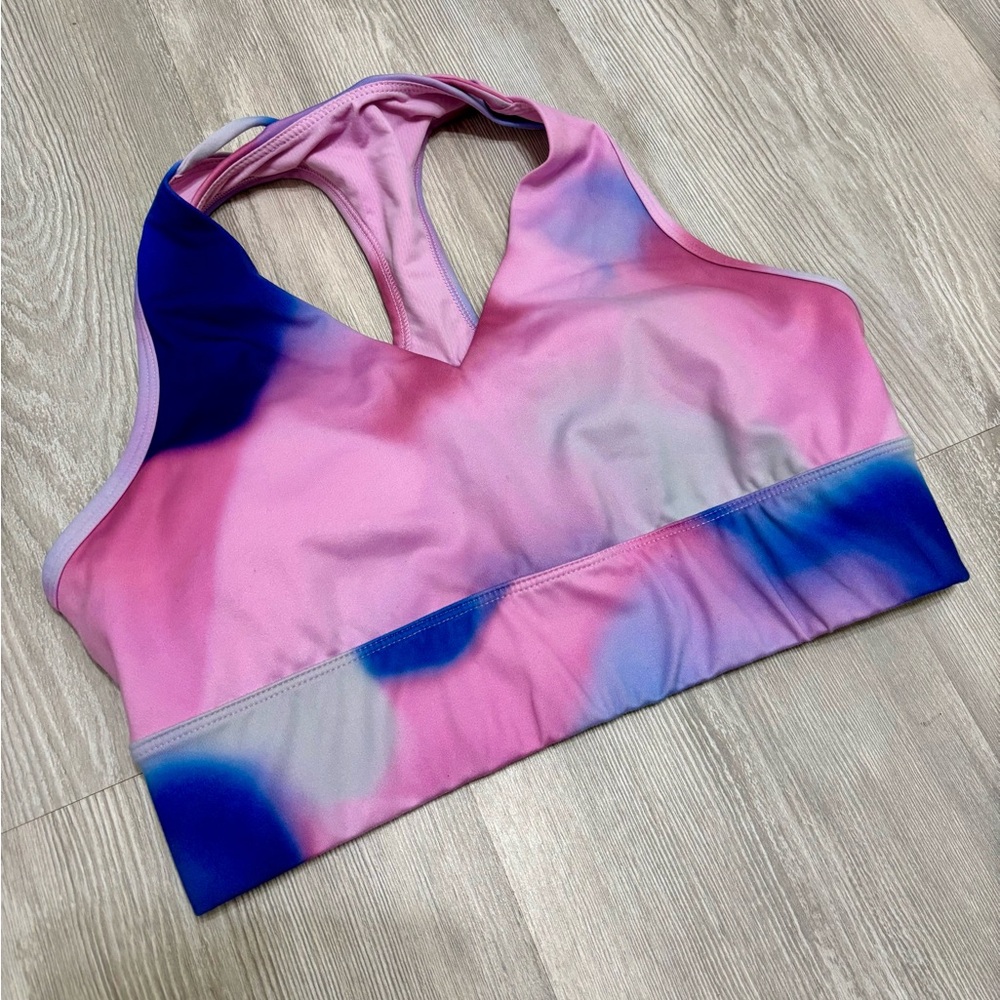✨$8 CLEAR-OUT✨ Athletic Works Tie Dye Supportive Workout Racerback Sports Bra